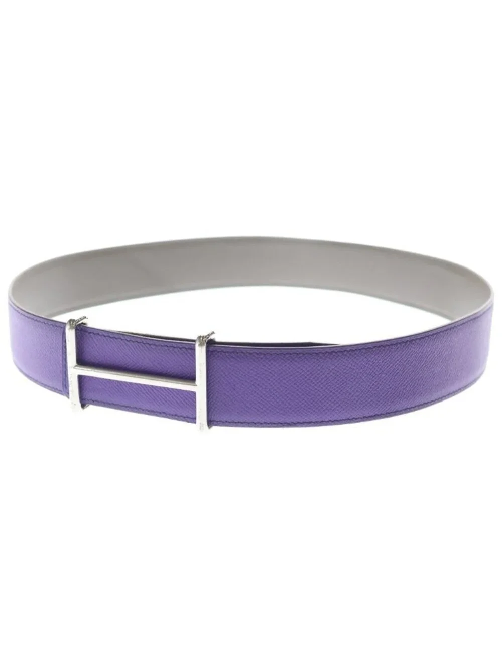 Hermes Constance Idem Reversible Belt Purple Gray